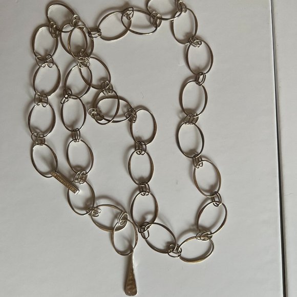 RLM Robert Lee Morris oval Link 35 inch necklace robert Lee collection sterling - Picture 5 of 5